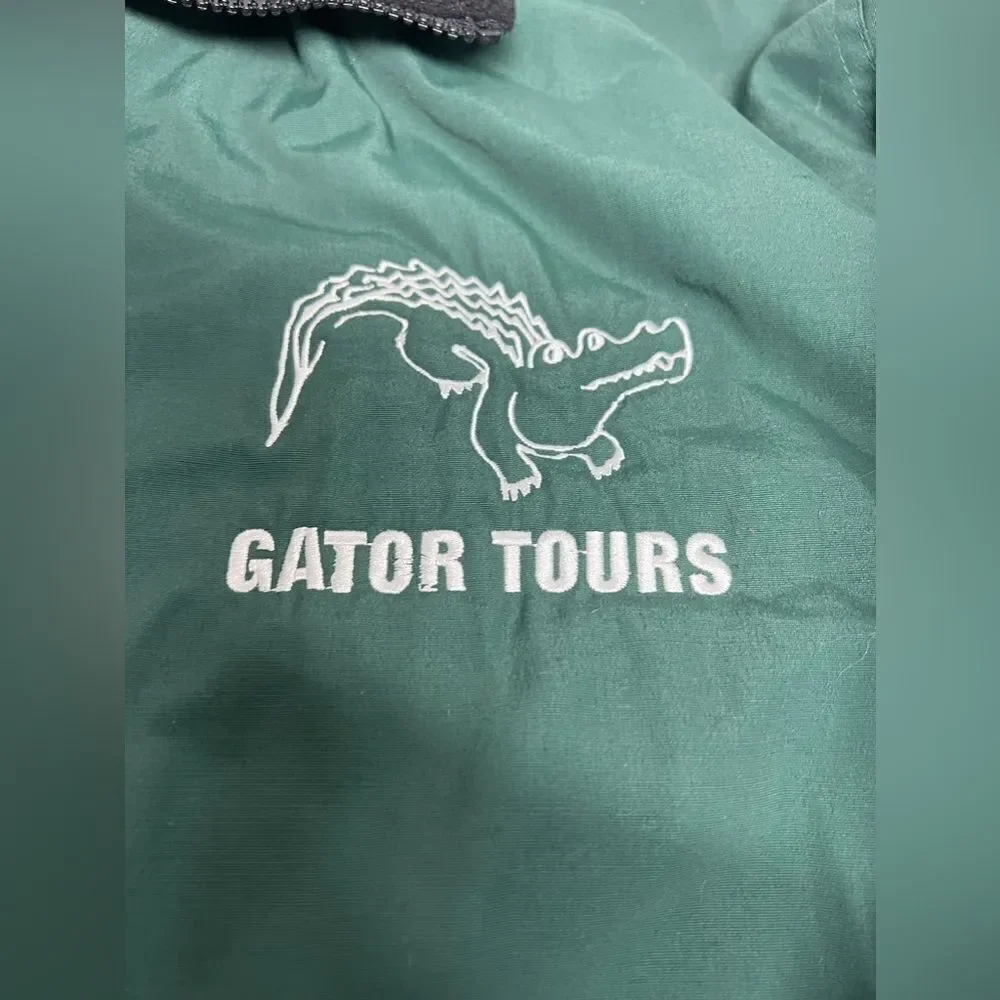 Woolrich Gator Tours Zip Up Hooded Windbreaker Jacket Men's 2XL Green